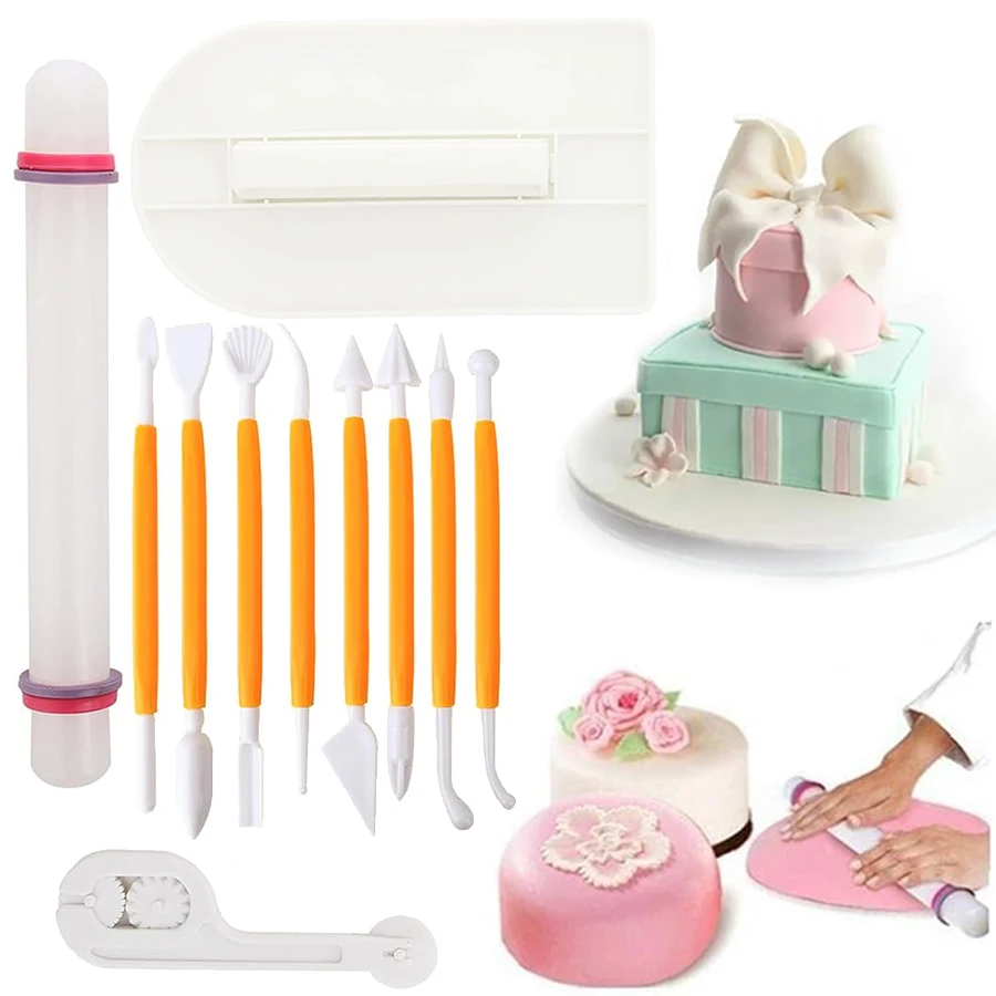 Fondant Smoother Set - Ensemble d'outils pour Fondant, Kit de
