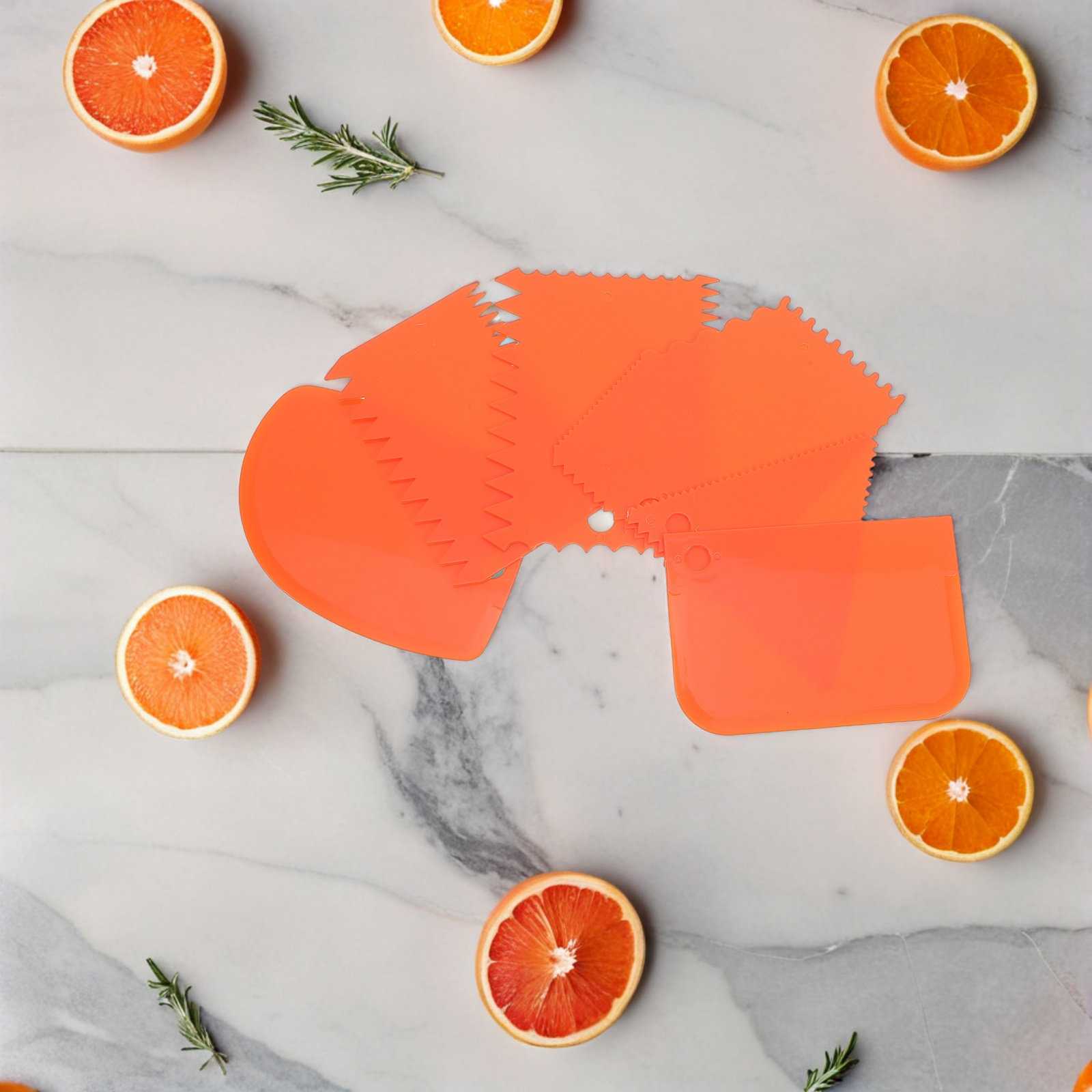 Fondant Smoother Set - Ensemble de 6 grattoirs à gâteau,