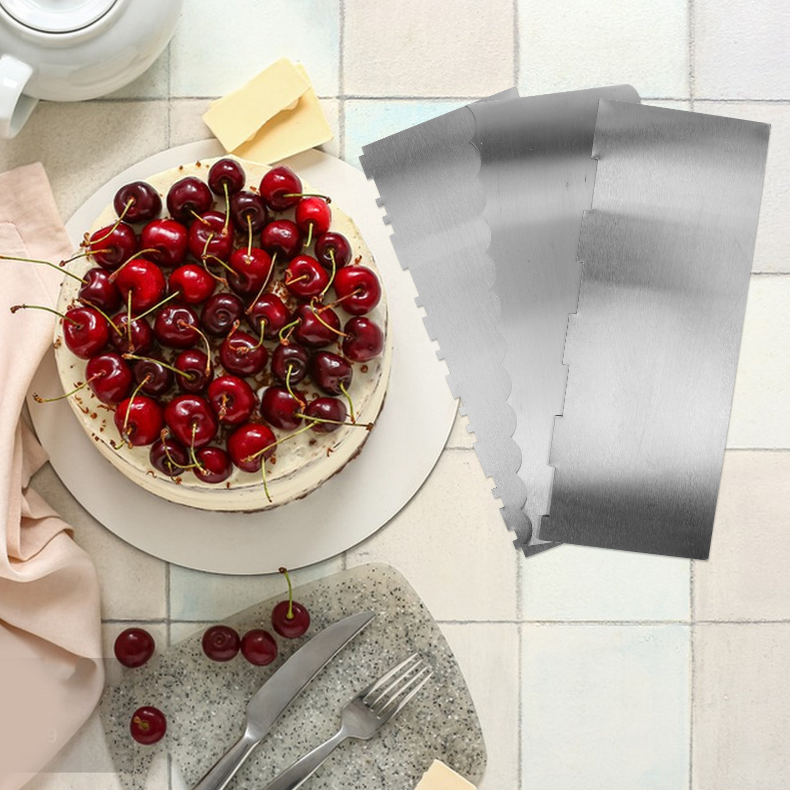 Fondant Smoother Set - Ensemble de 3 grattoirs à contour